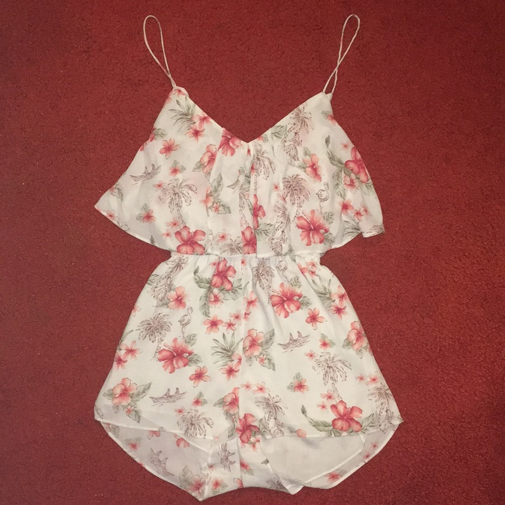Hawaiian floral romper